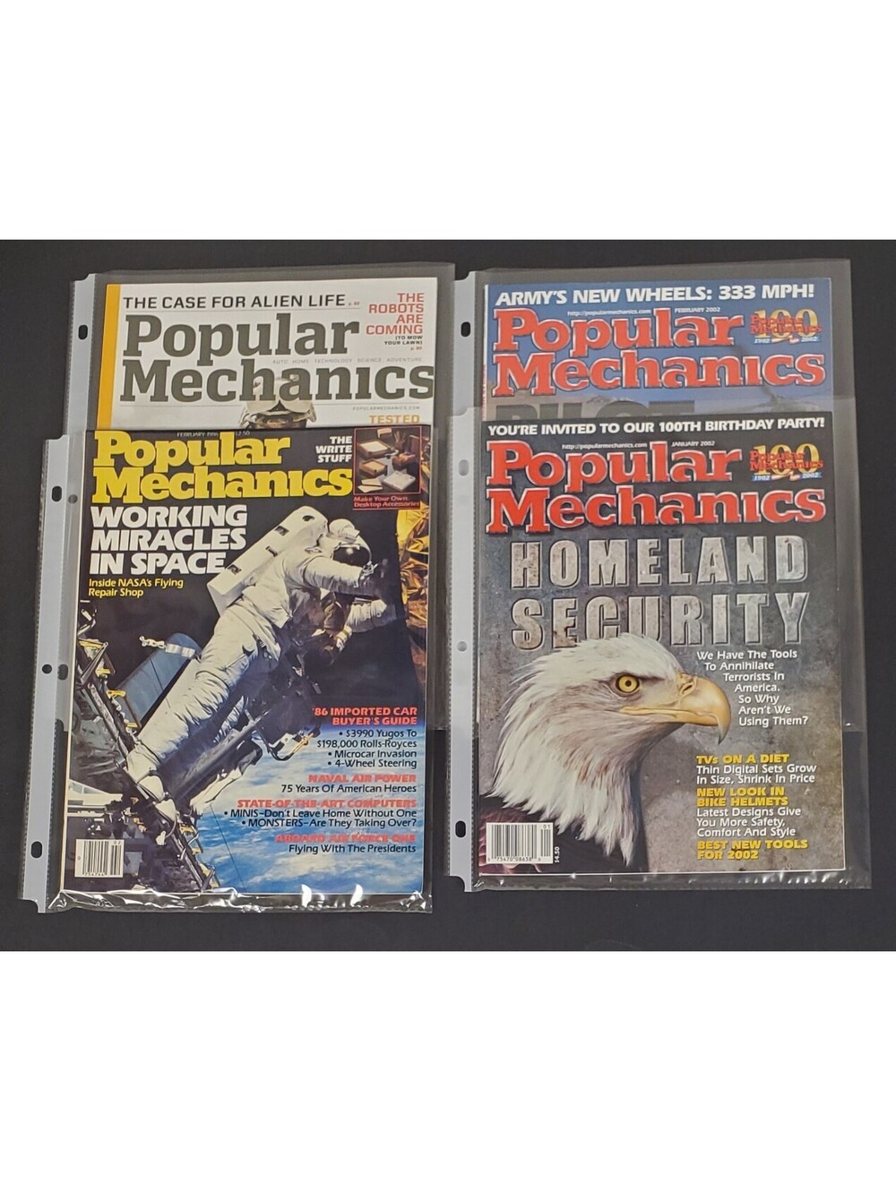 Popular Mechanics Magazine Lot - 4 Issues VG - Vintage 1986 and 2002 - 2013